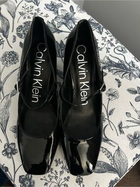 Calvin Klein Black Patent Mary Jane Pumps